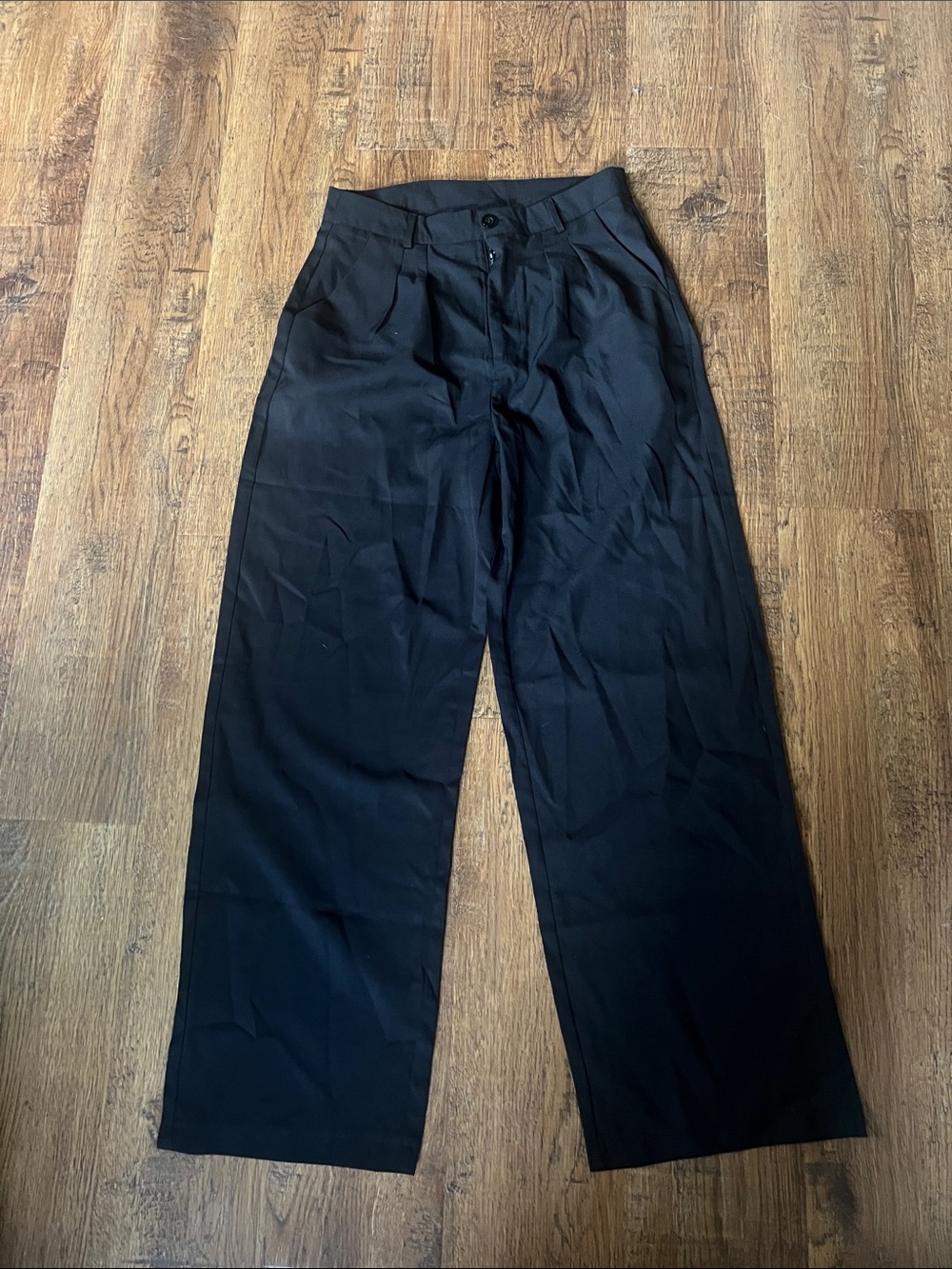 SHEIN Black Wide-Leg High-Rise Trousers